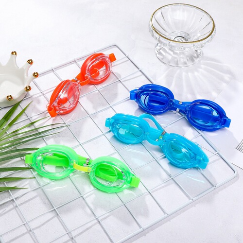 Children's waterproof and anti-fog swimming goggles, boys and girls, baby swimming pool training equipment, bagged cartoon swimming goggles