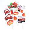 Cake 蛋 Firefighter fire extinguisher fire scenario theme cake plug -in children's birthday cake account