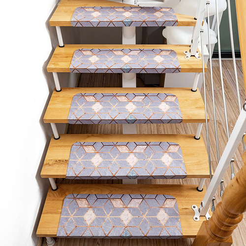 Cross-border exclusive home staircase step mat self-adhesive no glue washable step sticker leather floor mat foot pad PVC