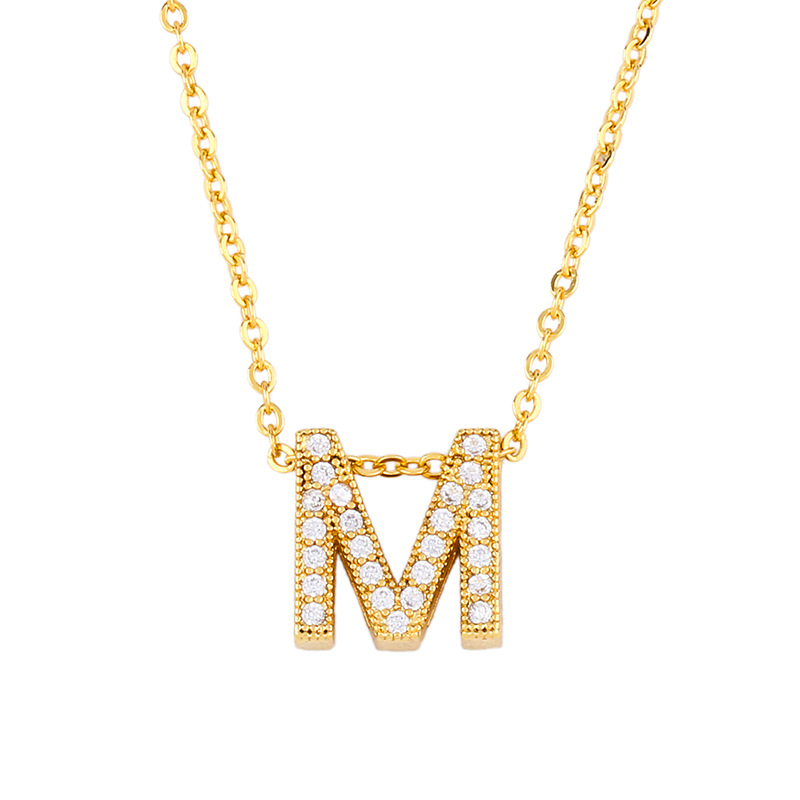 New Accessories Letter Necklace Diamond Letter Pendant Couple Necklace