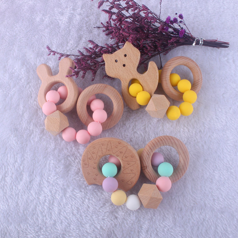 Bebé de haya juguete mordedor bebé silicona mordedura pegamento bebé molar dibujos animados mordedor suministros maternos e infantiles