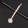 Woven hairgrip handmade, hair accessory from pearl with bow, hairpins, Korean style, internet celebrity, simple and elegant design