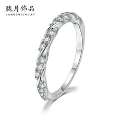 Ling Yue Cross-Border New Product European and American Classic Engagement Diamond Ring for Women, Micro-Set Zirconia, Plated White Gold Jewelry Wholesale