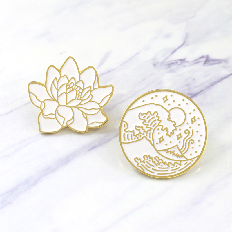 Simple Style Spray Lotus Alloy Enamel Unisex Brooches display picture 4