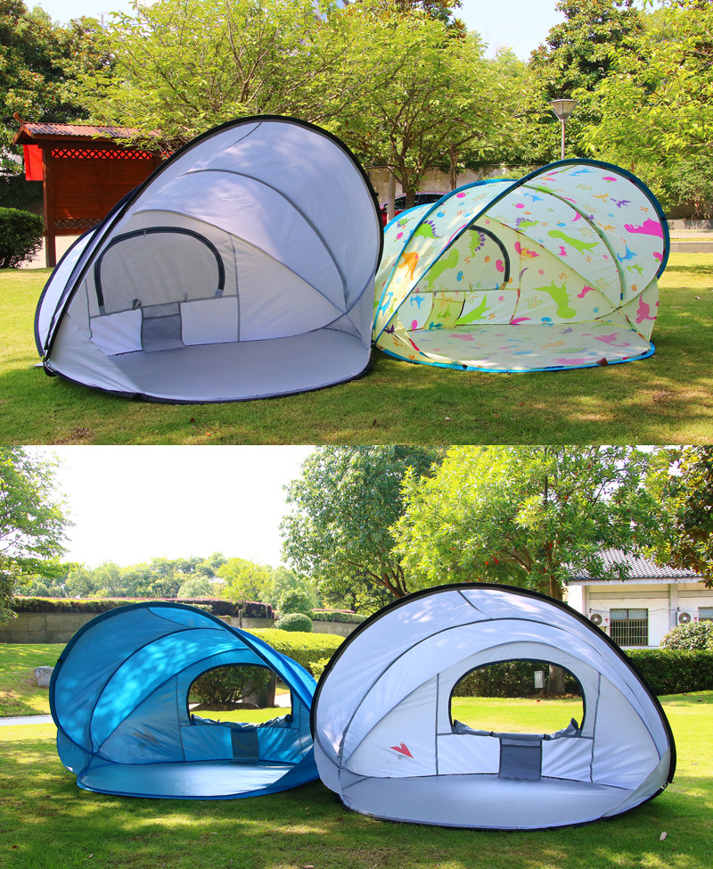 Seaside Holiday Beach Tent Sunscreen and Sunshade Fully Automatic Quick Open Outdoor Foldable Fishing Double Tent