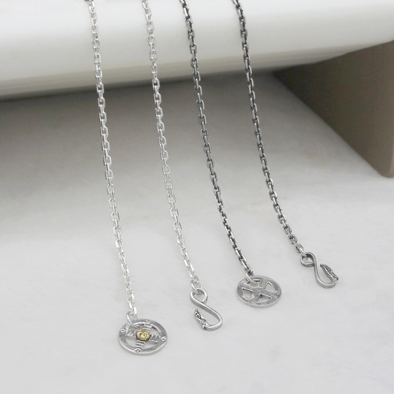 银势太角链3mm单链子锁骨简约风高桥通体S925纯银男女款老鹰做旧|ms