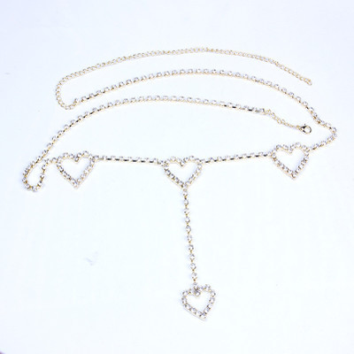 Basic Heart Shape Rhinestone Rhinestone Waist Chain display picture 3