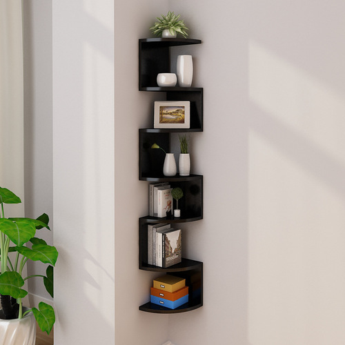 Wall shelf corner bookshelf wall corner shelf wall triangular shelf wall-mounted corner partition wall corner decoration bookshelf