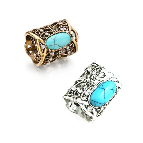 European and American vintage turquoise jewelry diamond hollow butterfly scarf buckle