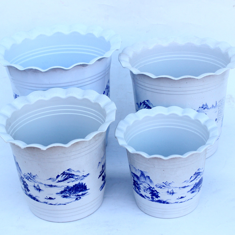 Large thickening Plastic pots wholesale resin Flower pot flowers and plants Flower pot Outsize Imitation ceramics landscape Flower pot Manufactor
