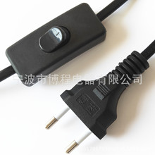 两芯巴西插头303开关带八字插头巴西电源线2极巴西插头欧规插头