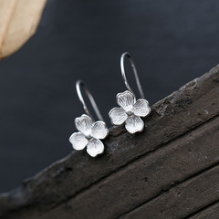 Charming Flower Earrings, Korean Forest Style Cherry Blossom Earrings, Fresh and Natural Ear Decor, New and Versatile Simple and Elegant Ear Hooks for Women