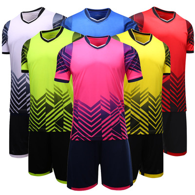 現貨 兒童光板 短袖足球服訓練套裝 中小學生光板空白比賽足球衣