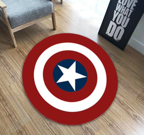 Circular rug Captain America Superman Batman Spider-Man Iron Man pet mat for cats and dogs, delivery room mat, table and chair mat