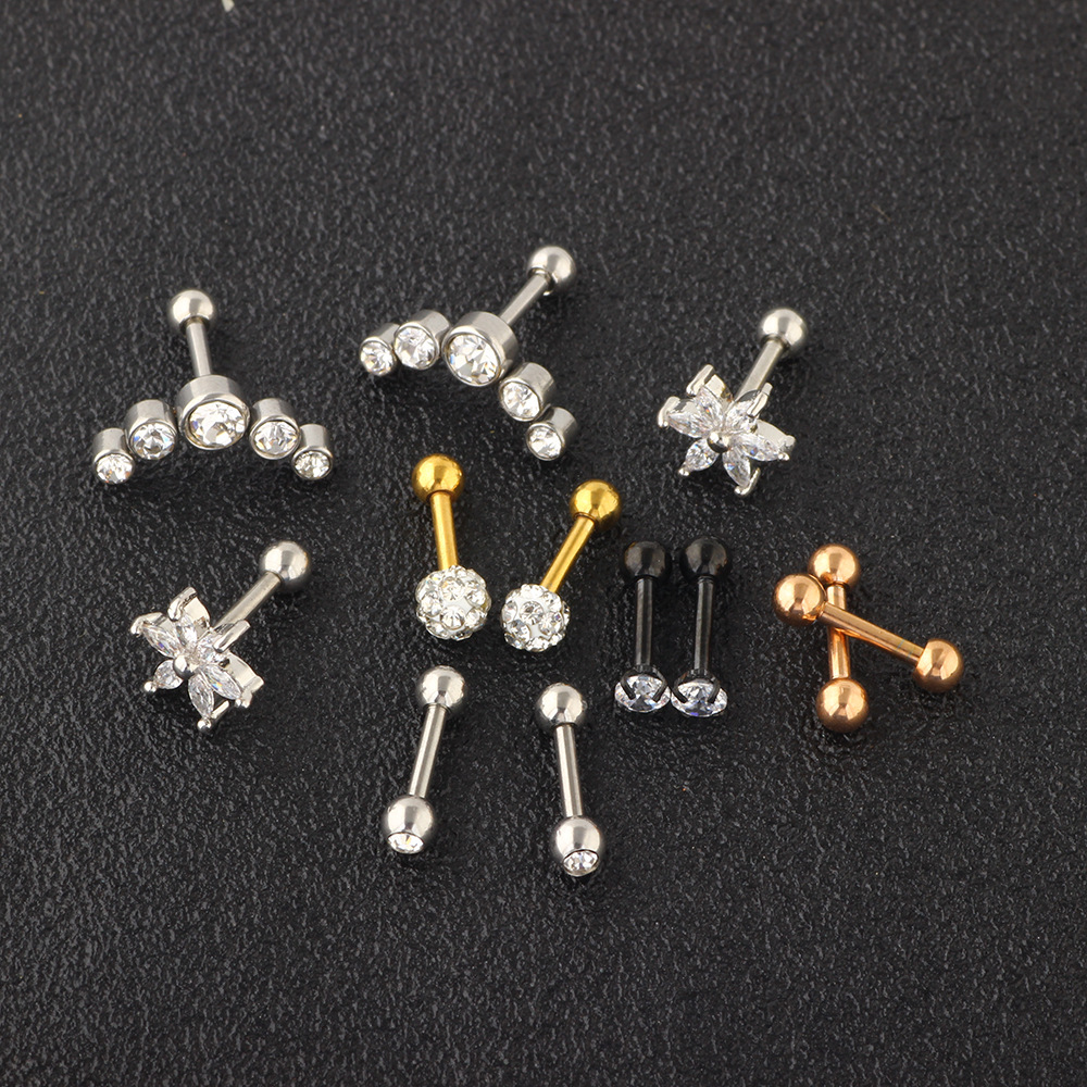 Heart Shape Stainless Steel Ear Stud Set - Ear Clip & Ear Bone Piercing Jewelry for Women Men detail image 10