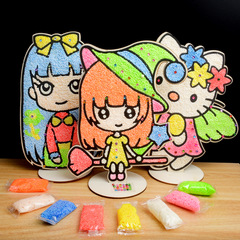 Creative children's diy handmade three-dimensional wood board magic color board pearl mud snowflake mud painting making educational toys