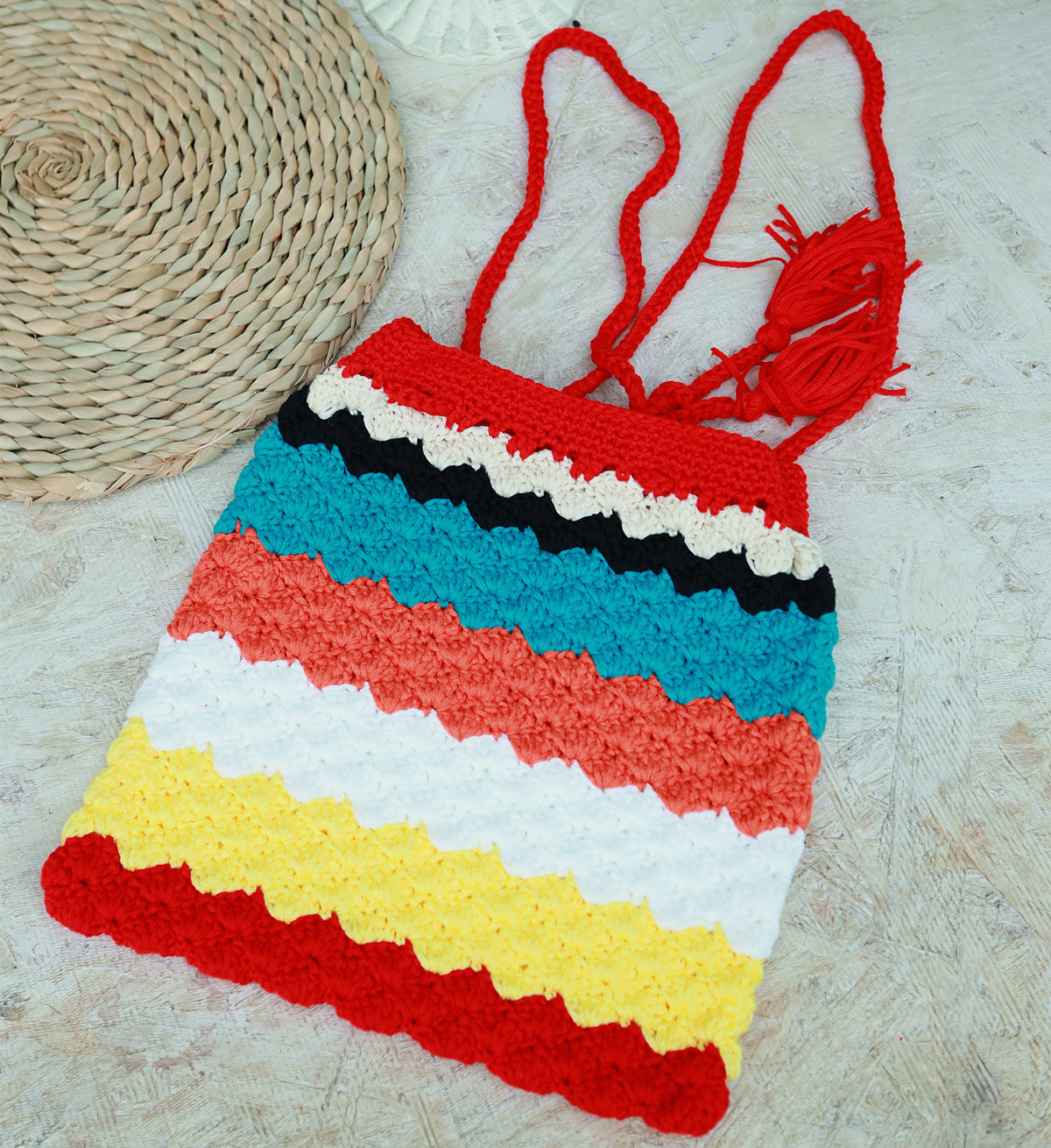 產(chǎn)地貨源跨境新款手鉤條紋間色包包 沙灘包休閑袋單肩包爆款現(xiàn)貨