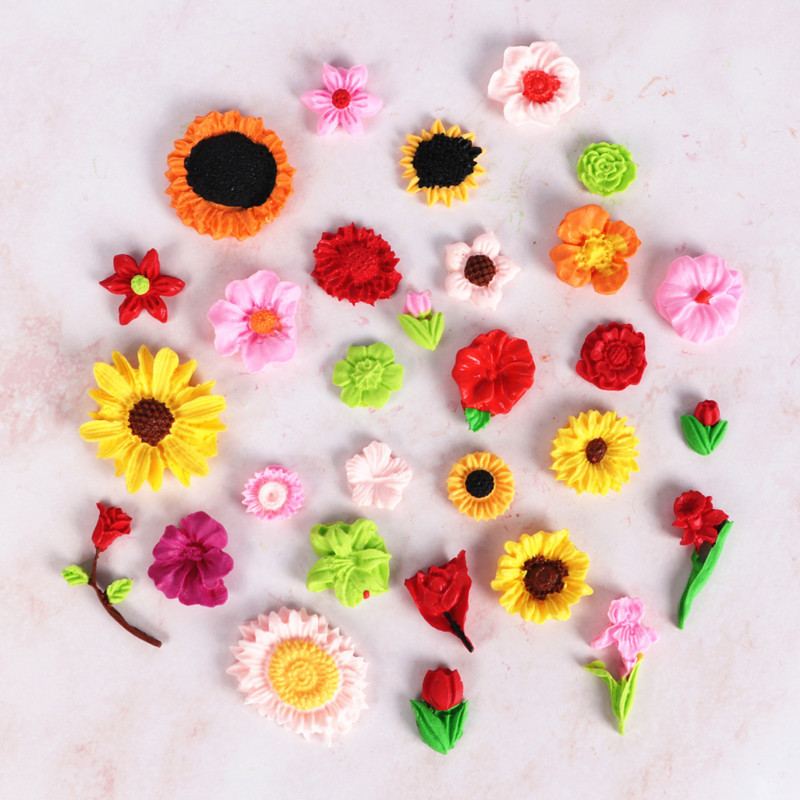 Molde de pastel girasol Rosa silicona fondant molde mini pequeña flor hornear fondant molde epoxi