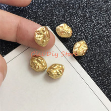 DIY饰品辅料 喷沙镀18K金异形隔珠 手链项链隔珠