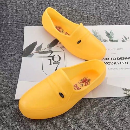 Men's Rubber Rain Boots Waterproof Men's Shoes Men's Chef Shoes Plastic Yellow Work Kitchen Shoes Construction Site Anti-Slip Flat