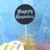 Baking cake 镭 Laser gold and silver black letters Birthday happy plug -in party dessert dessert decoration