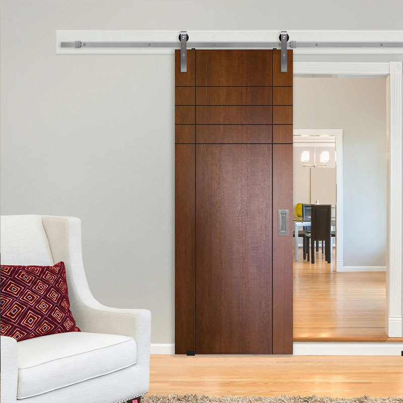 Household American barn door living room sliding door track sliding door solid wood composite door study sliding door wardrobe door