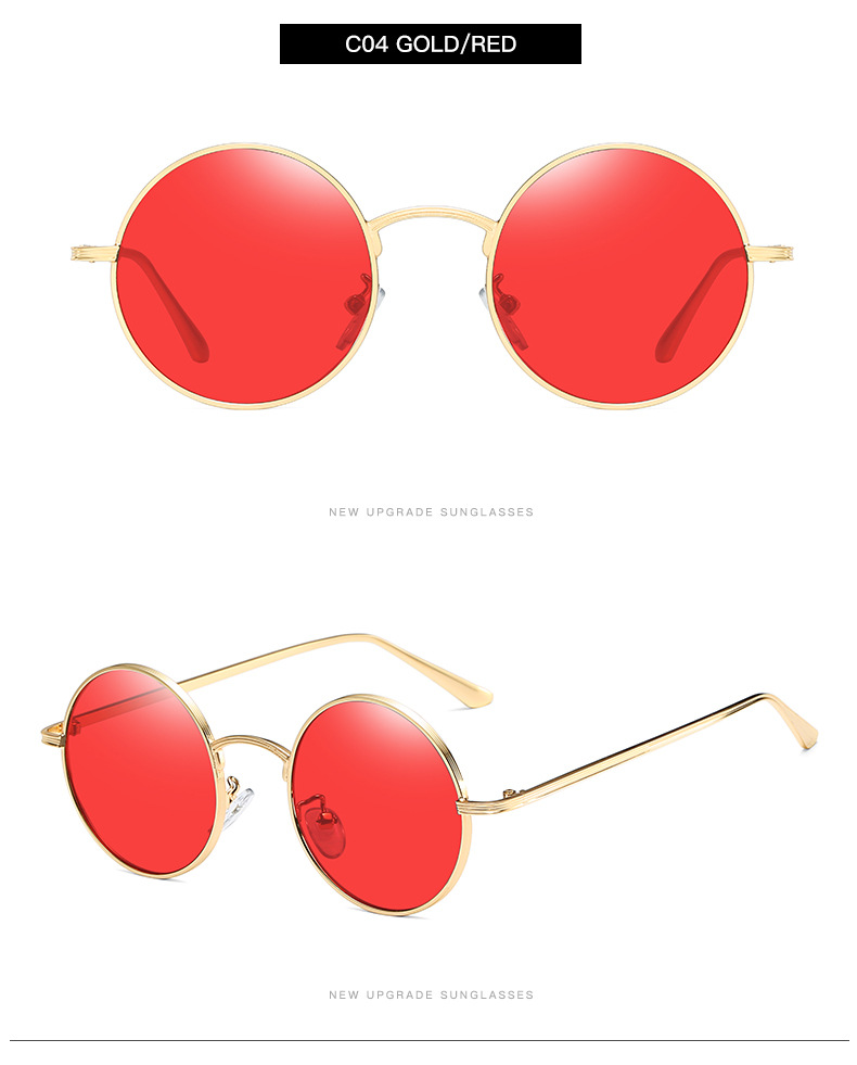 Retro Style New Metal Small Round Frame Sunglasses display picture 10