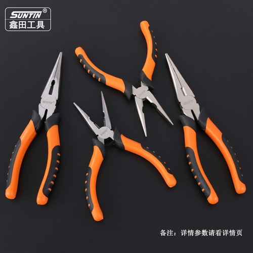 Xintian pliers 6-inch pointed nose pliers 8-inch nickel-plated polished manual pliers oblique nose pliers multifunctional needle-nose pliers