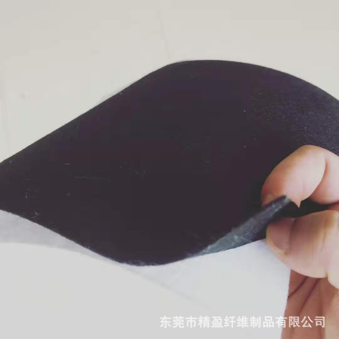 工厂供应1.5米宽240克黑色针刺棉毛毡 黑色针棉无纺布黑色戟绒布