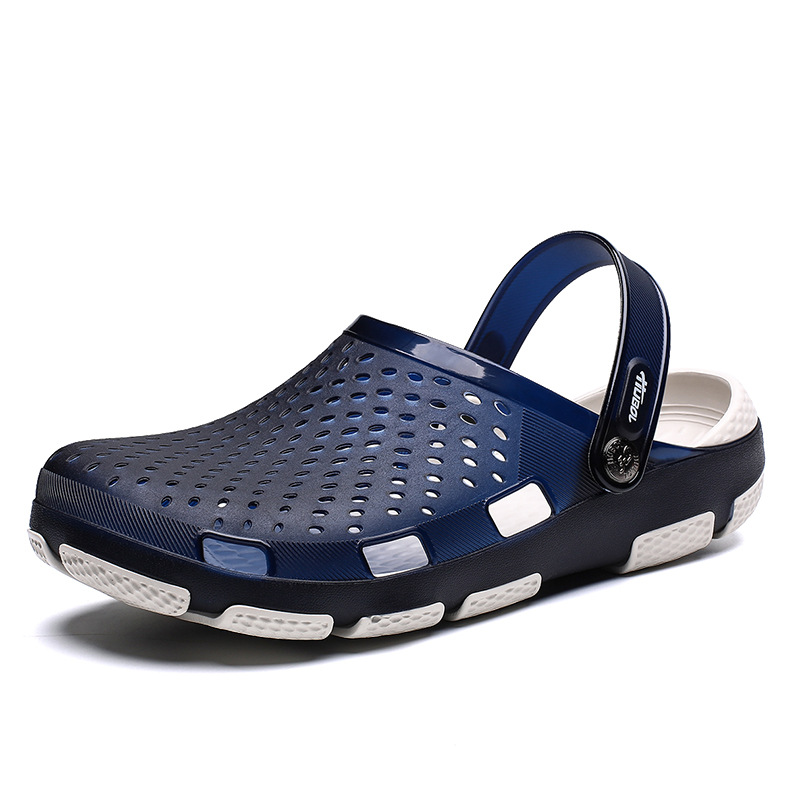 2019新款夏季男士透气洞洞鞋外贸大码两穿包头凉鞋涉水潮流果冻鞋|ms