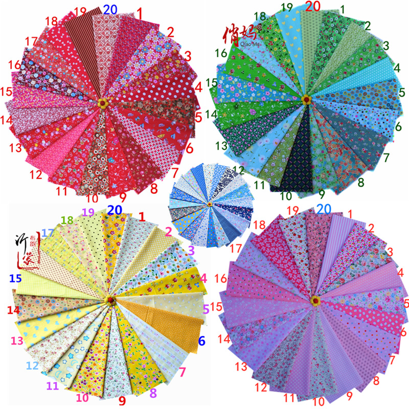 厂家直销 亚马逊爆款布片100款花型不重复 DIY手工材料小花布片组|ru