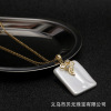 Fashionable square necklace, pendant, universal chain for key bag , simple and elegant design, wholesale