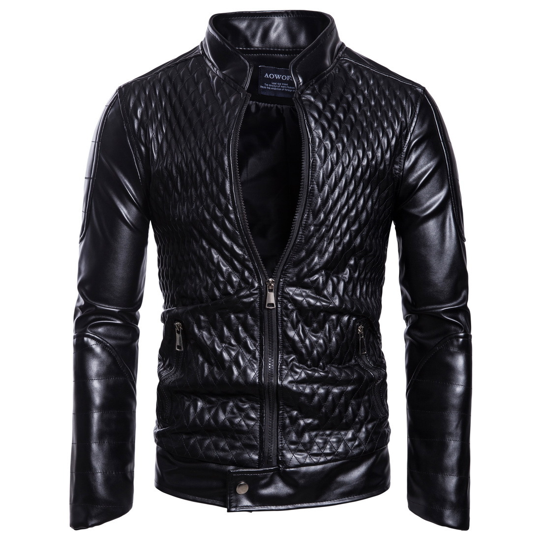 European men's leather coat fall 2019 new fashion punk wise European foreign trade coat