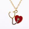 Metal stethoscope, necklace, pendant, accessory, new collection, wholesale