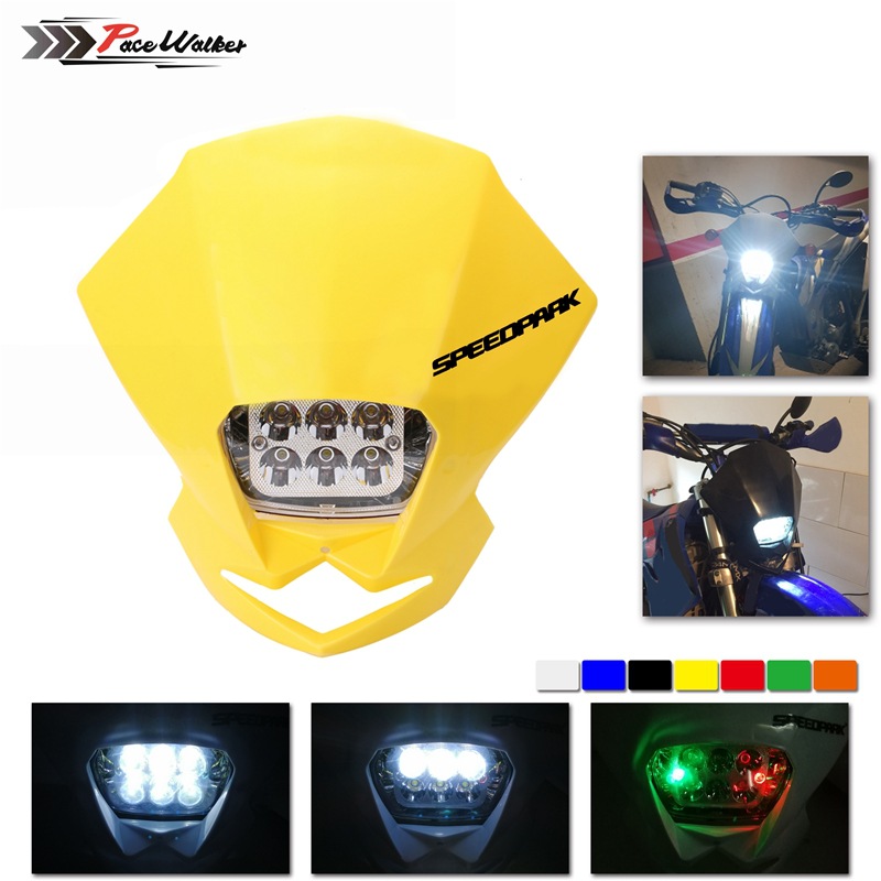 KTM摩托车前大灯总成越野车配件 摩托车改装通用led车灯射灯照明