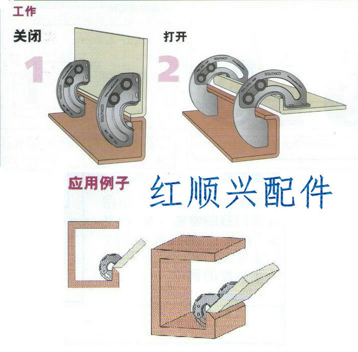 隐藏式滑动90度合页 转弯铰链 扇形隐藏式内合页 异型合页