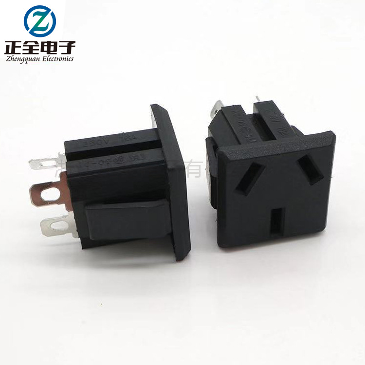 AC插座 AC07美标三脚电源插座三孔美标卡式插座美规器具插座