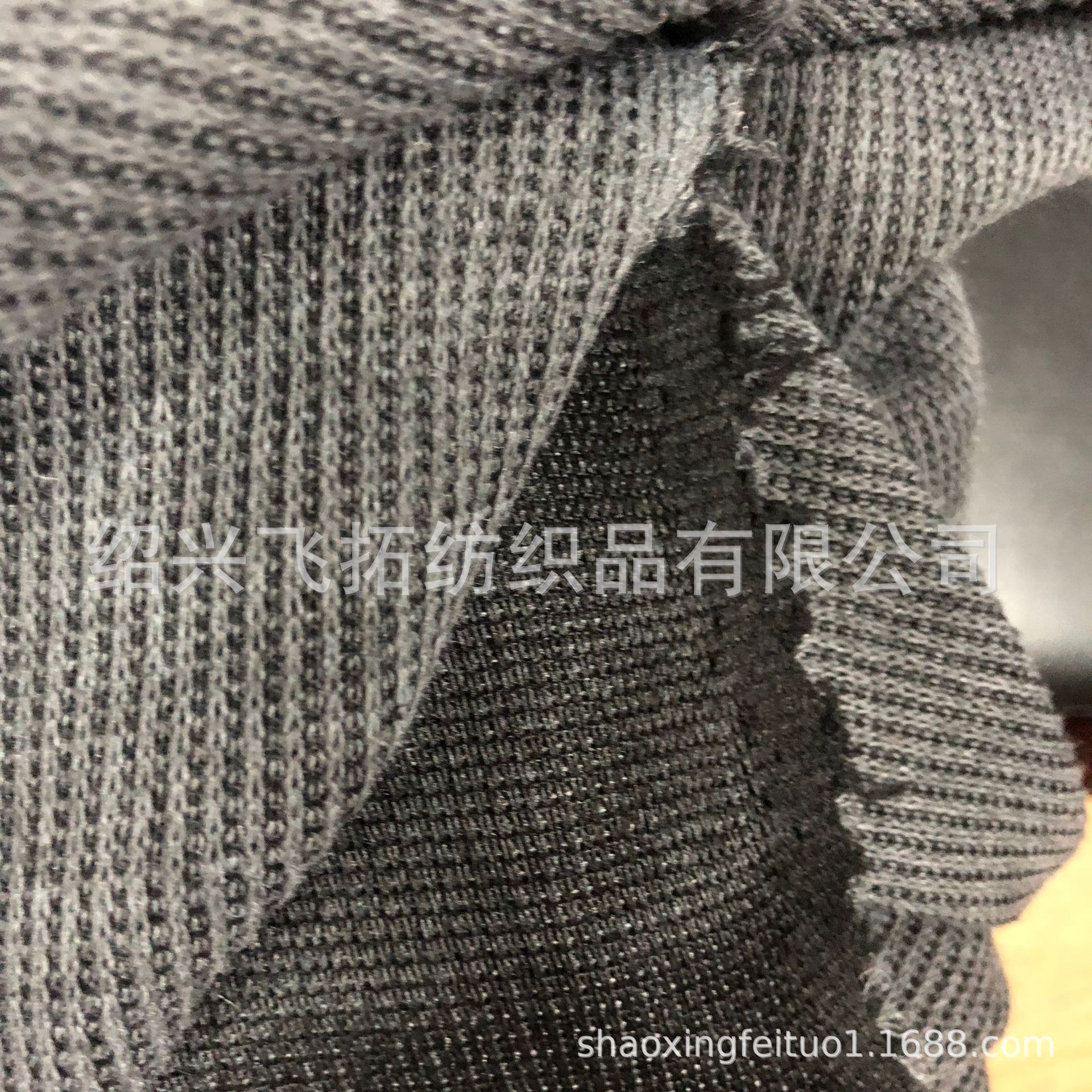 厂家直销针织95%涤纶5%氨纶粗针12针麻灰色法国罗纹布面料