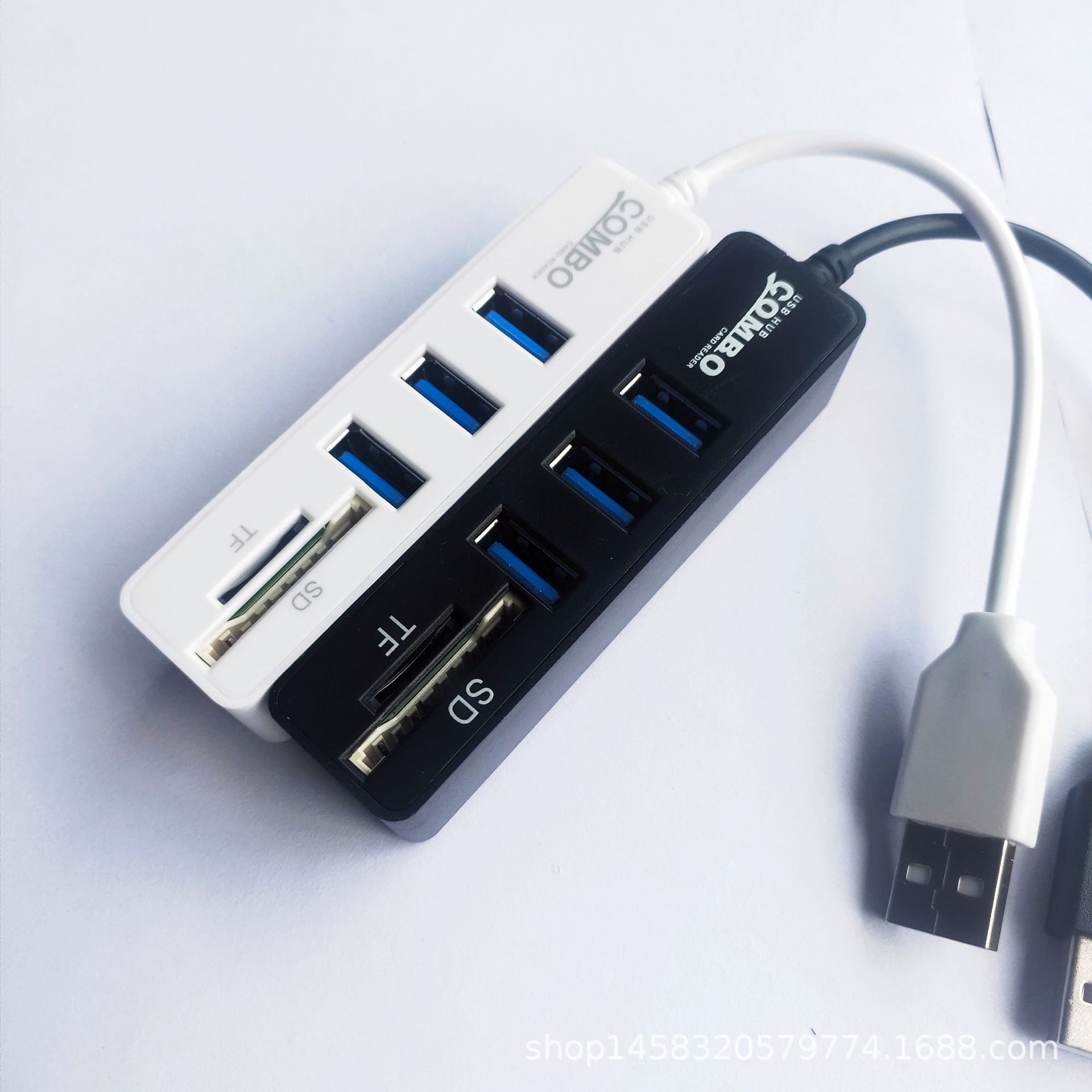 厂家直销 usbhub 2.0集线器 SD /TF多合一 读卡器 USB3+2拓展器