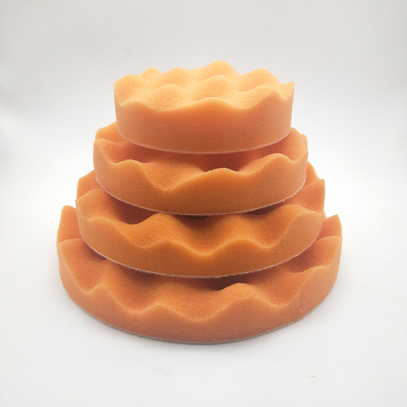 4寸抛光打蜡海绵轮 直径100mm平面波浪抛光轮5寸6寸7寸