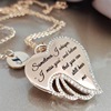 Fashionable angel wings with letters, necklace heart-shaped, Amazon, European style, new collection, diamond encrusted