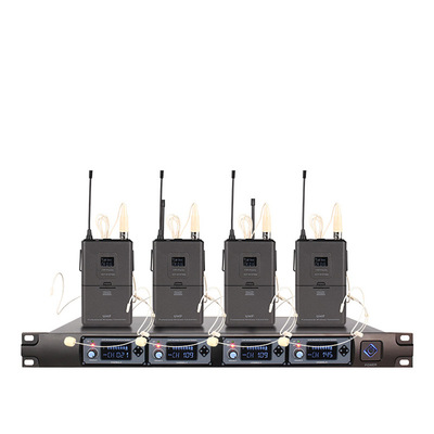 无线麦克风 一拖四专业肤色头戴领夹腰包舞台演出KTV话筒跨境UHF