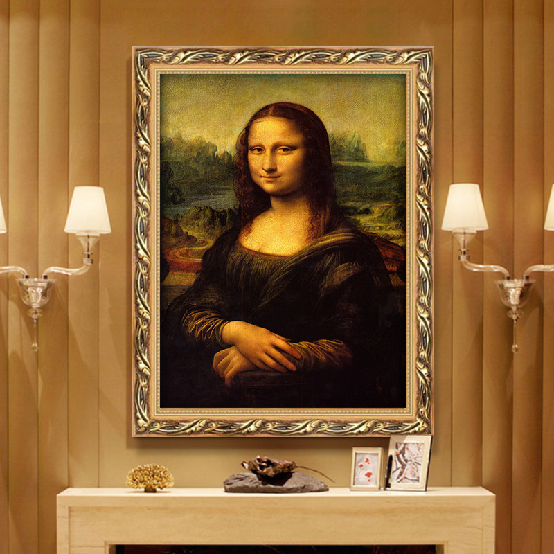 Mona Lisa's Smile Da Vinci Oil Painting European Style Hanging Painting Living Room Character Portrait Painting Hotel Restaurant Mural Painting Mona Lisa's Smile Da Vinci Oil Painting European Style Hanging Painting Living Room Character Portrait Painting Hotel Restaurant Mural Painting