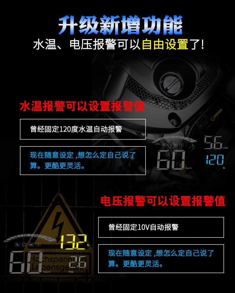 C800 Dual System Obd+Gps Fully Compatible with Hud Head-Up Display Universal Car Display for the Whole Car
