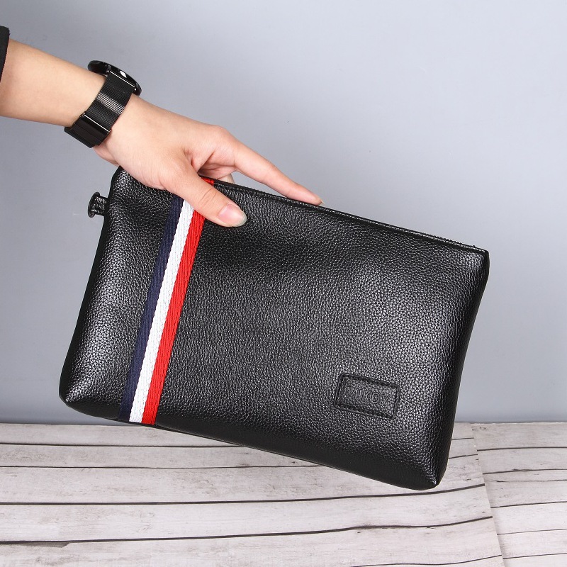 New products 2020 Europe and America Men's capacity clutch bag Coloured ribbon Casual man Handbag Envelope superior quality