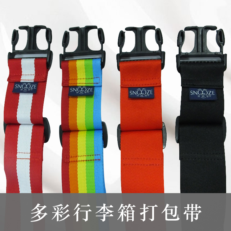 SNOOZE one word Rainbow belt suitcase Bundled with trunk Fastening tape Luggage and luggage strapping tape Polyester fiber texture of material