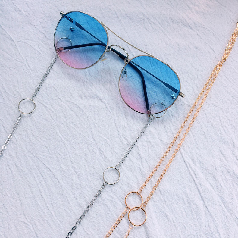 新款個性圓環眼鏡鏈防丟時尚挂脖鏈條裝飾墨鏡鏈男女同款眼鏡挂鏈