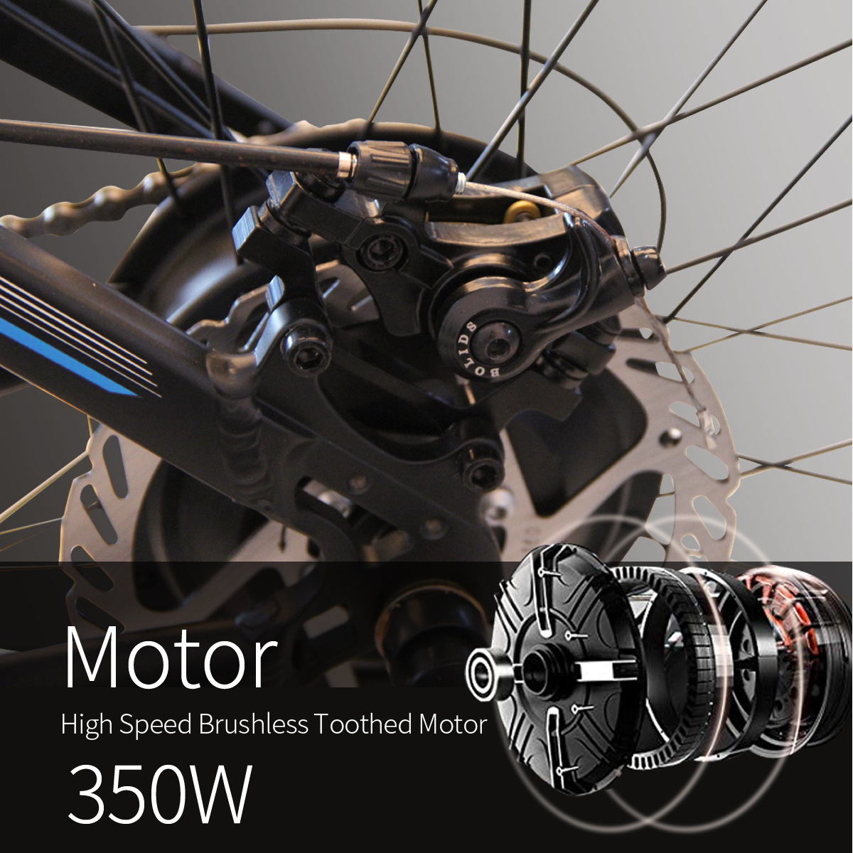 电动车36V48V250W无刷有齿高速电机自行车改装电瓶车轮毂电机配件