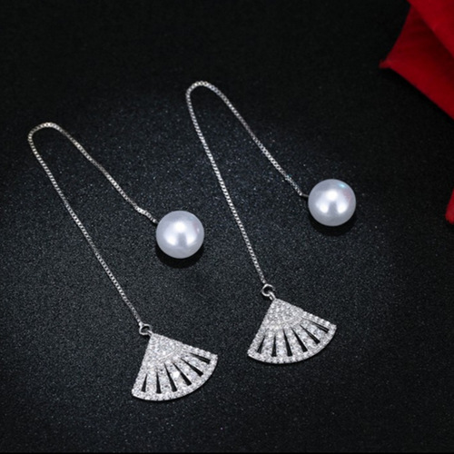 Korea S925 silver needle five-pointed star moon leaf ice flower four-leaf clover ear wire long earrings women's earrings wholesale