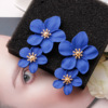 Long accessory, earrings, European style, flowered, wholesale